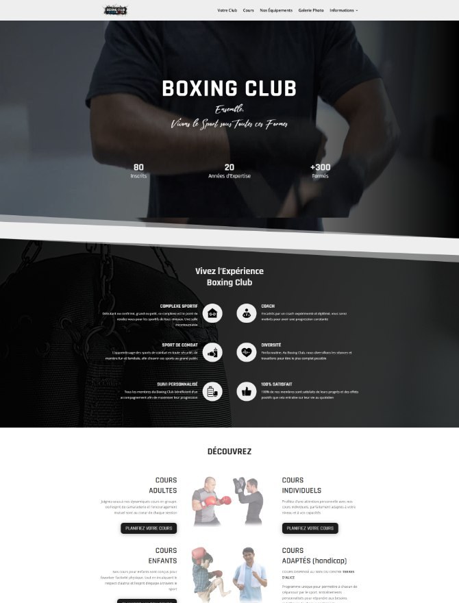 Site réalisé pour Boxing Club Gardois