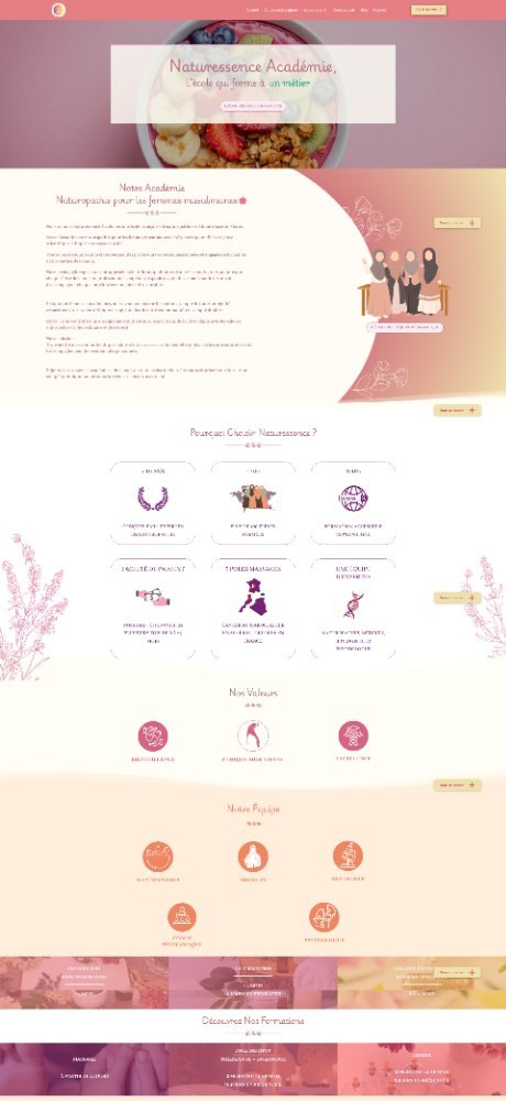 Site réalisé pour Naturessence Académie